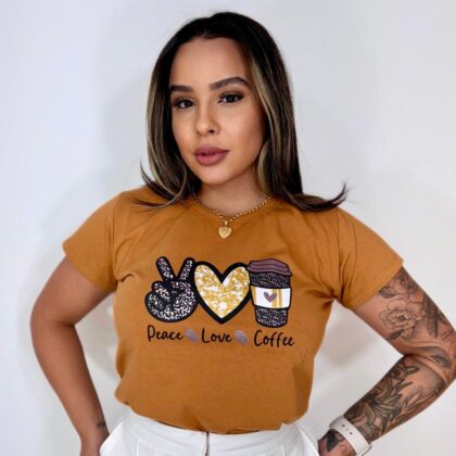 TSHIRT PAZ AMOR E CAFÉ